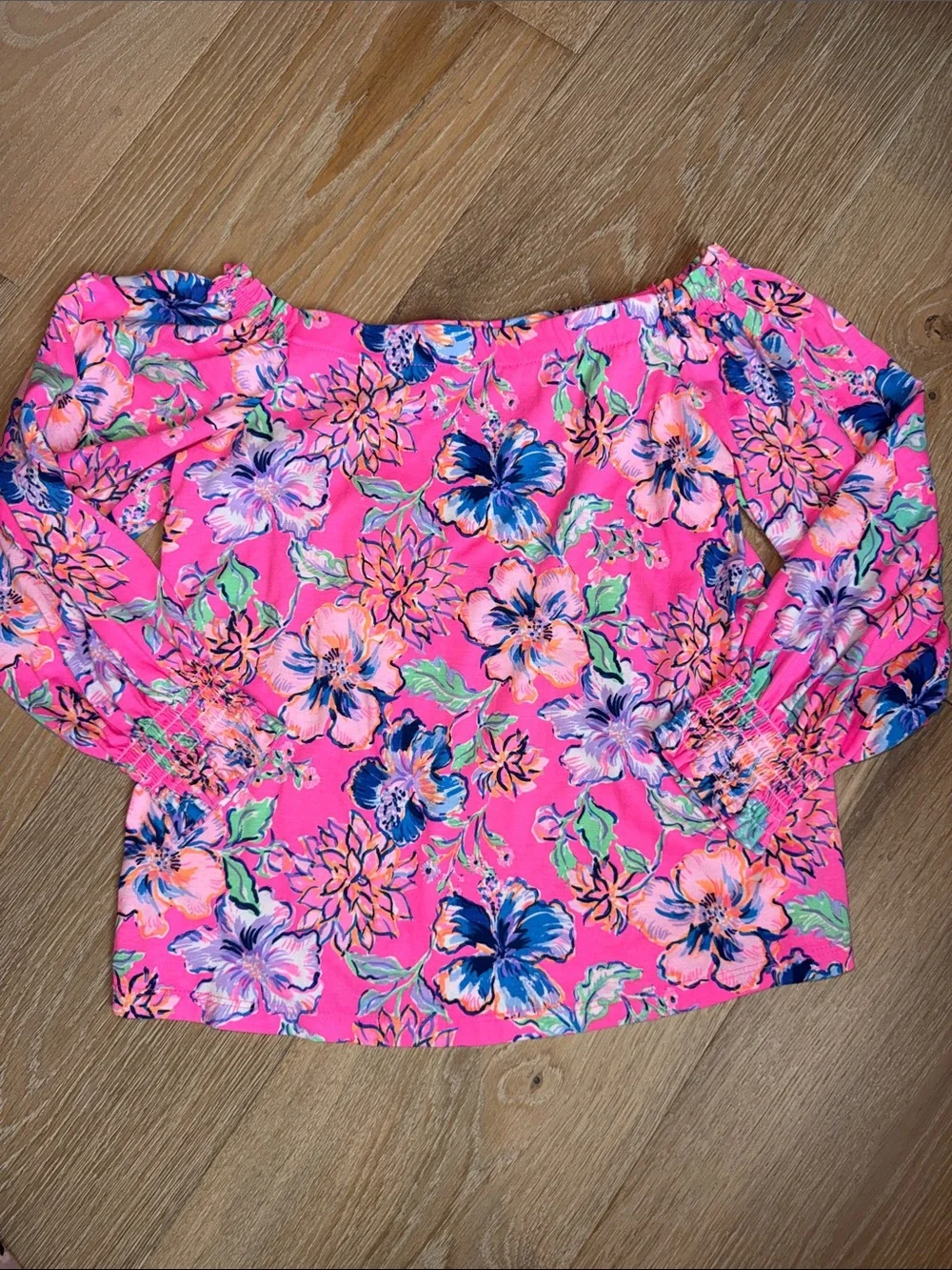 Lilly Pulitzer Pink Floral Off-Shoulder Top